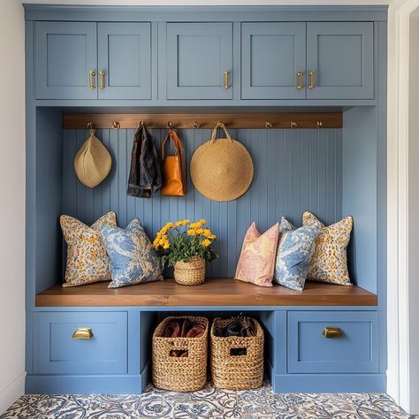 Love these colors! Blue Entryway Ideas, Blue Entryway, Entryway Ideas, Luxury Interior, Luxury Homes, Entryway, Design Inspiration, House Design, Blue