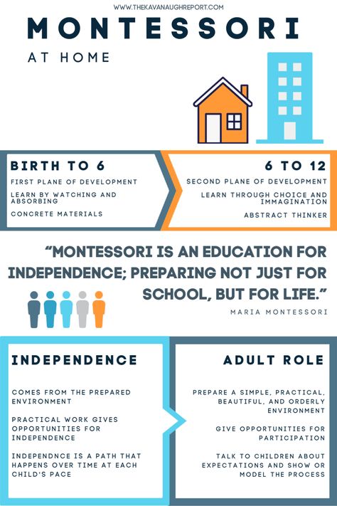 How To Start Montessori At Home, Starting A Montessori School, Home School Montessori, Montessori Home School, Starting Montessori At Home, Montessori At Home Preschool, At Home Montessori Classroom, Montessori Infographic, Montessori Childcare