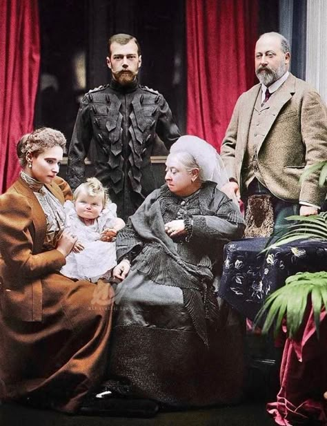 Nicholas Romanov & Queen Victoria Colorized Historical Photos, Alexei Romanov, Balmoral Castle, Queen Victoria Family, Grand Duchess Olga, Victoria Prince, The Romanov Family, Alexandra Feodorovna, Queen Alexandra