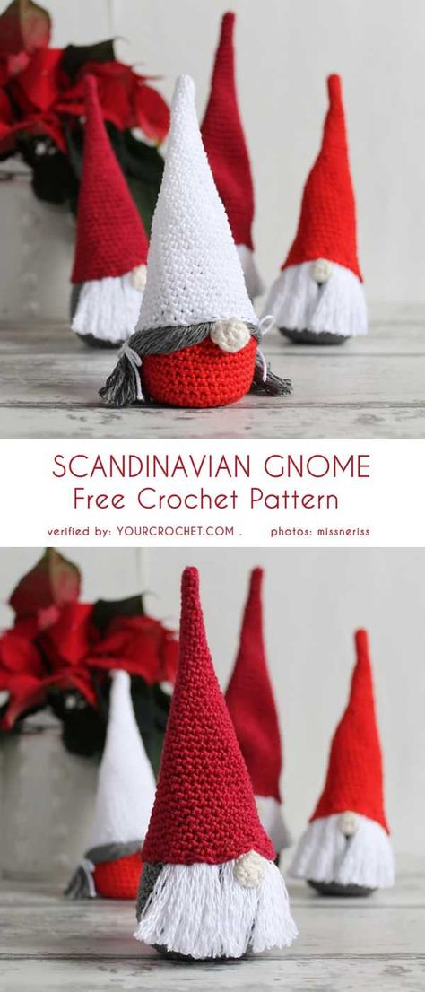 #freecrochetpatterns #crochetornaments #Christmasdecorations Gnome Free Pattern, Crochet Christmas Gnome, Gnome Hats, Crochet Leg Warmers, Gnome Pattern, Confection Au Crochet, Crochet Santa, Crochet Xmas, Crochet Christmas Decorations