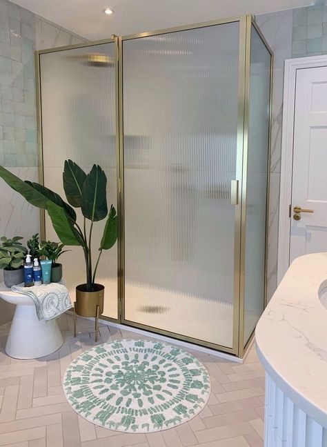 Easy Clean Shower, Spa Inspired Bathroom, Shower Glass, Glass Shower Enclosures, Fluted Glass, Spa Inspiration, Wall Hung Toilet, Flute Glass, Family Bathroom