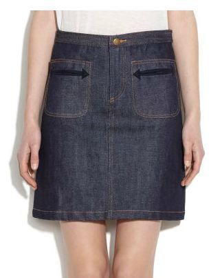 apc trapeze skirt in unwashed denim Frilled Skirt, Frill Skirt, Short Denim Skirt, High Waist Skirt, Wool Skirt, Women's Skirts, Straight Skirt, Wool Skirts, Croft & Barrow