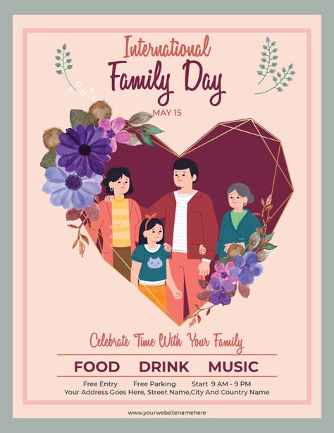 Family Day Poster, National Family Day, International Family Day, Country Names, Money Sign, Family Poster, Street Names, International Day, Family Day