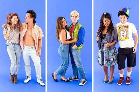 Saved by the Bell = Best Group Halloween Costume Ever Save By The Bell Costume, Save By The Bell Outfits, Saved By The Bell Costume, Saved By The Bell Outfits, Shrek And Fiona Costume, Easy Diy Couples Costumes, Fiona Costume, Couples Costume Ideas, Bell Costume