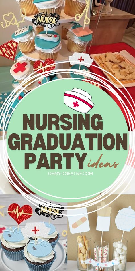 Ready to celebrate becoming a nurse? Check out our Nursing Graduation Party Ideas to make your big day extra special! From syringe-themed snacks to stethoscope decorations, we’ve got all the creative tips to honor your hard work and dedication. Whether you're planning a small gathering or a big bash, make sure your new nurse feels special and appreciated. Start planning an unforgettable party with Oh-My Creative!  #NursingGraduation #NursingGraduationIdeas #PartyInspiration #NurseParty Nurse Themed Appetizers, Nurse Themed Desserts, Graduation Nursing Party Ideas, Graduation Party Ideas For Nurses, Nursing School Graduation Cupcakes, Nursing Graduation Food Ideas, Nurse Graduate Party Ideas, Nurses Graduation Party Ideas, Medical Themed Food