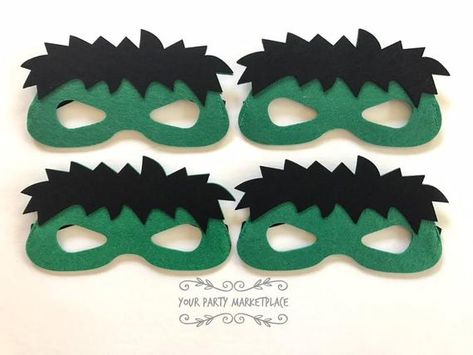 Hulk Party Favors, Hulk Birthday, Superhero Party, Marvel Avengers Superheros, Incredible Hulk Costume, Hulk Mask, Hulk Party Party Themes Ideas For Adults, Hulk Smash Party, Rođendanske Torte, Incredible Hulk Party, Birthday Superhero Party, Incredible Hulk Birthday Party, Felt Faces, Hulk Face, Hulk Theme