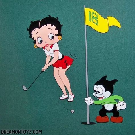 30s Cartoon, Golf Tattoo, Golf Art, Greetings Images, Betty Boop Pictures, Soccer Tennis, Playing Golf, Facebook Timeline Covers, Cartoons Love