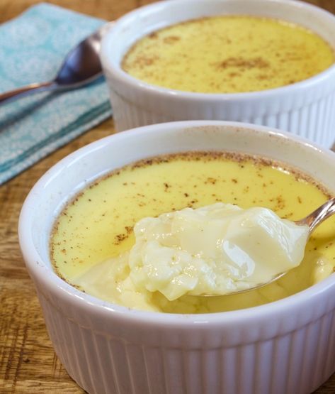 Baked Egg Custard - My Country Table Egg Custard Recipe, Baked Custard Recipe, Baked Egg Custard, Egg Custard Recipes, Easy Custard, Egg Benedict, Egg Food, Custard Recipe, Baked Custard