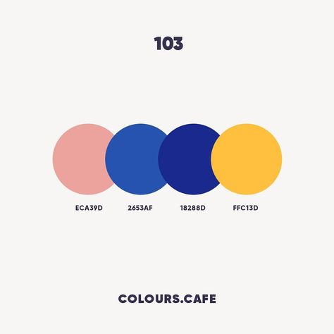 Colours 103 . #eca39d #2653af #18288d #ffc13d . #colors #color #colours #colour #palette #colorscheme #colourscheme #ui #colorful… Color Palette Graphic Design, Orange Color Palette, Pantone Colour Palettes, Color Palette Yellow, Brand Color Palette, Bold Logo, Color Palette Design, Color Stories, Design Graphique