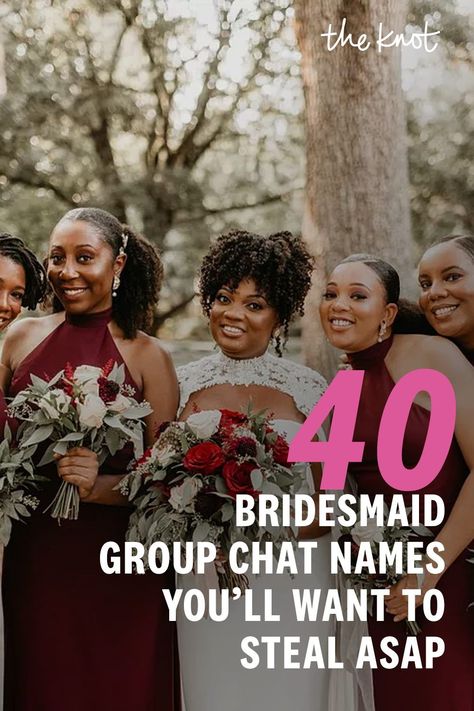 Bridal Party Titles, Bachelorette Group Chat Names, Bridal Party Group Chat Names, Bridal Party Names, Wedding Group Chat Names, Bridesmaid Group Chat Name, Bachelorette Party Names, Bridesmaid Sayings, Christian Bachelorette Party Ideas