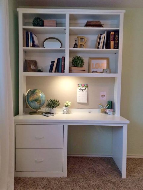 Desk And Bookshelves In Bedroom, Computer Table Design, Home Study Rooms, Stylish Room Decor, Minimalist Furniture Design, Study Table Designs, Bookshelves In Bedroom, Easy Room Decor, Study Desk Decor