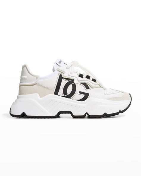 Dolce&Gabbana Daymaster Mixed Leather Runner Sneakers | Neiman Marcus Dolce And Gabbana Shoes Sneakers Outfit, Long Sports Bra, Dolce Gabbana Sneakers, Dolce Gabbana Shoes, Sneaker Stores, Pretty Shoes Sneakers, Stefano Gabbana, Chunky Sneakers, Dolce E Gabbana