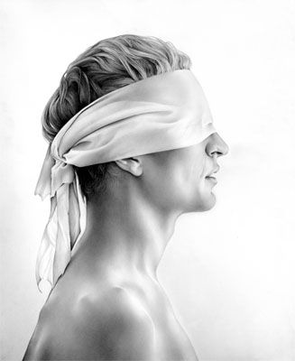 Cath Riley - Blindfold Cath Riley, Graphite Art, Realistic Pencil Drawings, Pencil Portrait, A Pencil, British Artist, Art Studies, Henri Matisse, Pencil Art