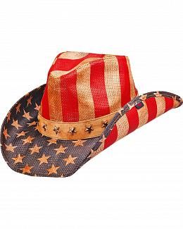 Peter Grimm Hats Cowboy Hat Ideas, Vegas Costume, Patriotic Clothing, Country Thunder, American Flag Hat, American Patriotism, American Flag Stars, Shop Justice, Straw Cowboy Hat