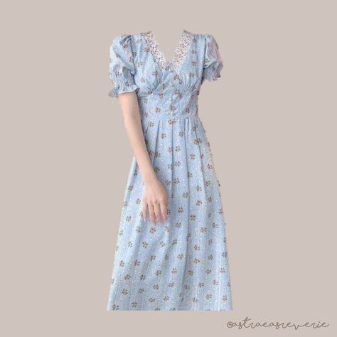 Blue Cottagecore Outfit, Angelcore Dress, Blue Cottagecore Dress, Summer Dresses Vintage, Blue Cottagecore, Clothing Cottagecore, Moodboard Png, Cottage Core Dresses, Niche Aesthetic