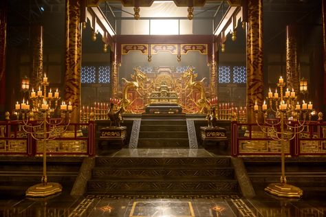 Chinese Palace Interior, Ancient Korea, Chinese Palace, Royal Throne, Palace Interior, Fantasy Rooms, Dunhuang, Concept Art Tutorial, Throne Room