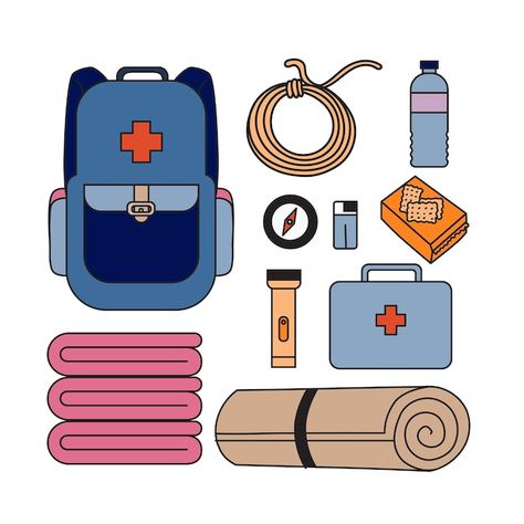 Emergency Go Bag Drawing, Go Bag List Emergency Kits, Emergency Kit Drawing, Go Bag List, Emergency Go Bag, Bag Drawing, Go Bag, Drawing Bag, Rain Storm