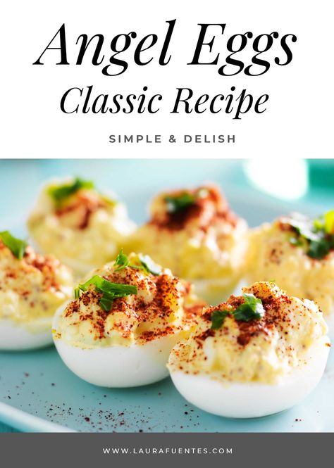 A simple and delicious appetizer, this angel eggs recipe is everything you love from the classic with a nicer name. Angel Eggs Recipe, Plant Based Appetizers, Angel Eggs, Egg Calories, Deviled Eggs Recipe Easy, Devilled Eggs Recipe Best, Deviled Eggs Easy, Deviled Eggs Classic, Deviled Eggs Recipe