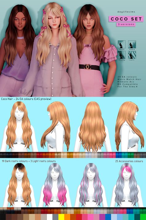 Sims 4 Hair Colour Cc, Sims 4 Hair Color Overlay, Sims 4 Cc Blue Hair, Sims4 Maxis Match Cc Hair, Trillyke Sims 4 Cc, Sims 4 Cc Ombre Hair, Sims 4 Wet Hair Cc, Sims 4 Cc Maxis Match Colored Hair, Sims 4 Hair Long