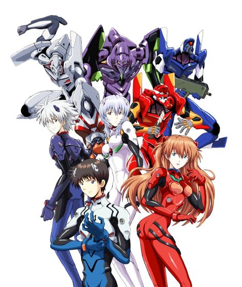 Shinji Asuka Rei, Evangelion Plugsuit, Shinji Asuka, Nagisa Kaworu, Hair White Background, The End Of Evangelion, Purple Bodysuit, Blue Bodysuit, Red Bodysuit