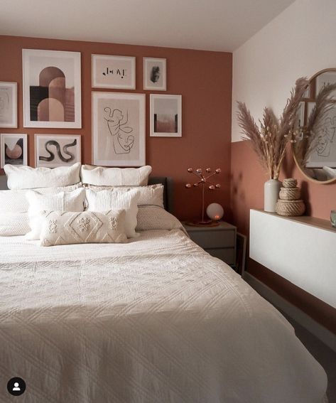 Pairing Colors, Copper Bedroom, Fresh Bedroom, Decor Ideas Bedroom, Home Decor Aesthetic, Aesthetic Home Decor, Home Decor Ideas Living Room, Dekorasi Kamar Tidur, Accent Wall Bedroom