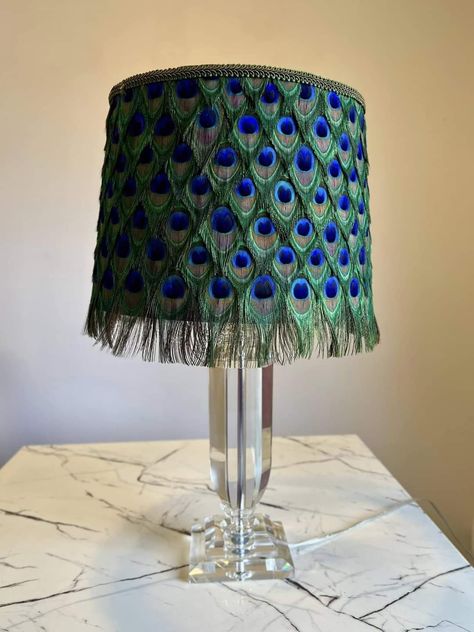 Peacock Feather Lampshade, Peacock Lampshade, Peacock Feather Decor, Feather Lampshade, Royal Peacock, Peacock Wreath, Feather Decor, Peacock Feather, Small Space Living