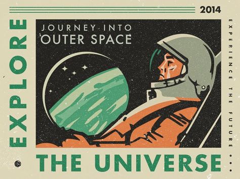 Matchbook Design, Vintage Space Poster, Steve Wolf, Wolf Illustration, Retro Space, Space Illustration, Matchbox Art, Umbrella Designs, Space Wall Art