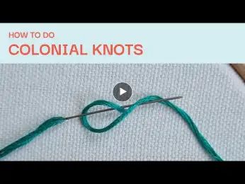 How to do Colonial Knots - Embroidery Tutorial for Beginners Colonial Knot, French Knot Hairstyle, Flowers For Beginners, Long And Short Stitch, French Knot Embroidery, Embroidery Hearts, Feather Stitch, Knots Tutorial, Embroidery Stitching