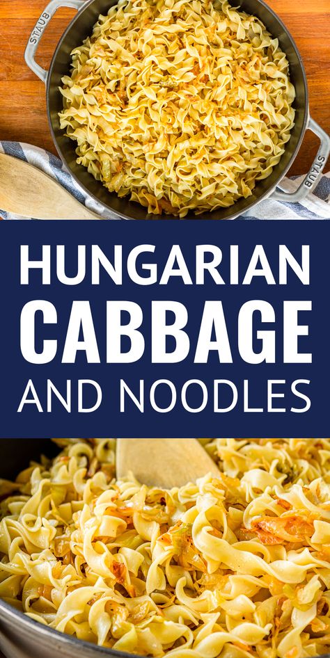 Cabbage And Noodles Recipe, Fried Cabbage And Noodles, Hungarian Cabbage, Caramelized Cabbage, Haluski Recipe, Fried Cabbage Recipes, Cabbage And Noodles, Hungarian Cuisine, Frugal Recipes