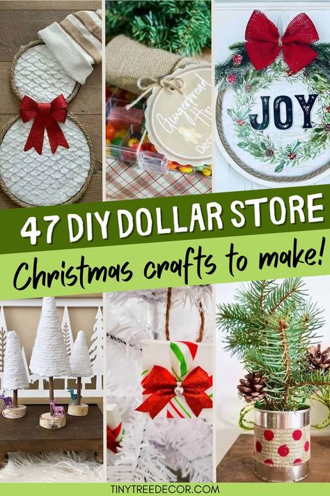 easy diy christmas crafts, ornaments, decor with dollar store materials Crafts To Gift, Diy Christmas Crafts To Sell, Dollar Store Christmas Diy, Craft Ideas Easy, Dollar Store Diy Decorations, Christmas Crafts To Make And Sell, Christmas Party Crafts, Diy Christmas Decorations For Home, Easy Crafts To Sell