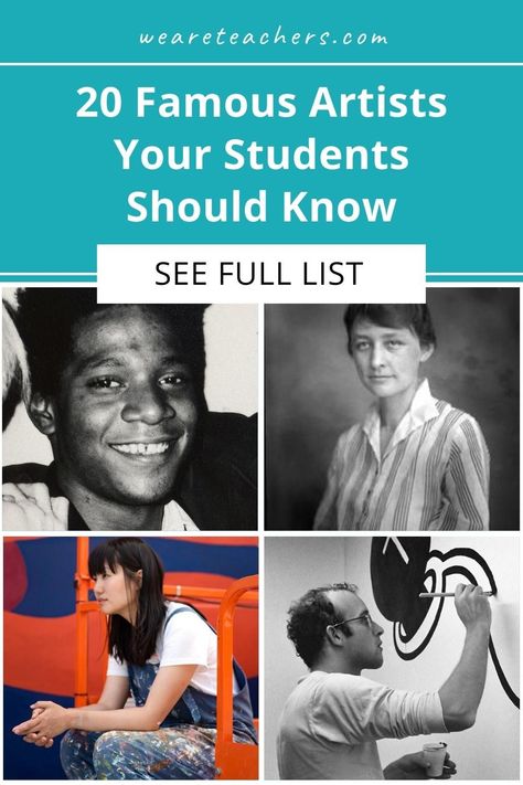 With so many famous artists, it can be hard to pinpoint which ones to teach about. Check out our list of some of our favorites. Famous Artists Preschool, Kindergarten Art Projects Famous Artists, Art Lessons Based On Famous Artists, Famous Artists For Kids Preschool, Famous Artists For Kids, Charles Demuth, Feminist Artist, School Age Activities, Feminist Icons