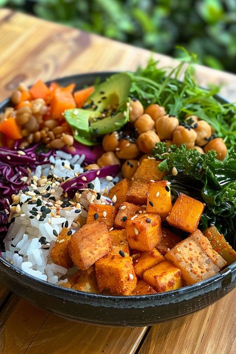 Vegan Buddha Bowl is a delicious and nutritious choice for any mealtime! 🥗🌿 Made with fresh vegetables and wholesome grains, this bowl is a delightful blend of vibrant flavors and rich texture. Quick to prepare and bursting with plant-based goodness, Vegan Buddha Bowl is perfect for a refreshing lunch or a satisfying dinner. Indulge in this vibrant twist on a classic favorite today! 😋🌱 #VeganBuddhaBowl #HealthyEating #PlantBased #WholesomeMeals Beetroot And Carrot Salad, Stir Fry Greens, Cheap Fall Decor, Vegan Buddha Bowl, Vegetarian Fast Food, Fall Decor Ideas, Buddha Bowl, Vegan Soup, Cozy Autumn