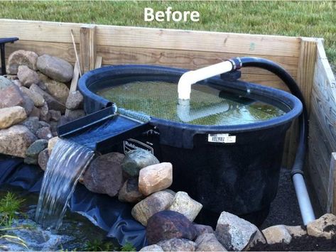 Veggie or Bog filter? | Garden Pond Forums Diy Pond Fountain, Pond Filter Diy, Bog Filter, Outdoor Fish Ponds, Pond Filter System, Natural Filter, Fish Pond Gardens, Kolam Koi, Taman Air