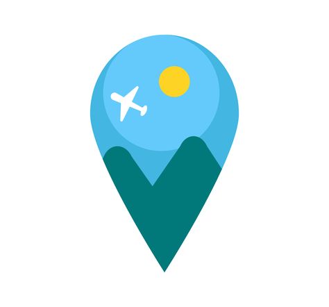 Travel Travel App Logo, App Logos, Landscape Vector, Outdoor Exploration, Mountains Landscape, Travel Logo, App Logo, Travel App, App Icon Design