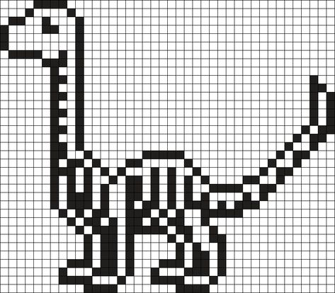 Dinosaur Skeleton Perler Bead Pattern | Bead Sprites | Misc Fuse Bead Patterns Perler Bead Patterns Skeleton, Skeleton Perler Beads, Dinosaur Perler Bead Pattern, Pixel Skeleton, Pattern Maker, Dinosaur Skeleton, Beaded Art, Kandi Patterns, Bead Sprite