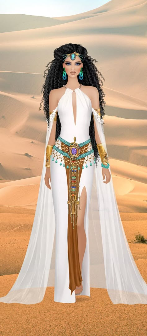 Ancient Egyptian Goddess Costume, Cleopatra Fashion Inspiration, Egyptian Inspired Dresses, Ancient Egypt Inspired Fashion, Egyptian Queen Outfit, Egypt Dress Fashion, Ancient Egypt Fashion Queens, Egyptian Dress Ancient, Egyptian Fashion Illustration