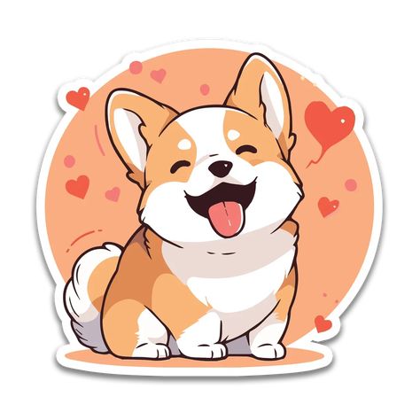 Heart eyes, can't lose. Our smitten corgi sticker is a love letter to everyone who's ever been bitten by the 'awww' bug. Perfect for hopeless romantics and puppy-lovers alike, best suited for your water bottle or notebook. Pairs well with: Bulldog Sticker Dachshund Sticker Sticker Material: Thick Premium Vinyl: Fully waterproof, weatherproof, and scratch-resistant, these champs are built to withstand the elements (Even your dishwasher!) Dishwasher Safe: Our stickers are as tough as they come—unf Dachshund Sticker, Messenger Stickers, Corgi Art, Corgi Pictures, Puppy Drawing, Very Cute Dogs, Heart Illustration, Puppy Lover, A Love Letter