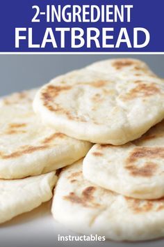 Easy Flatbread Recipes, Fried Bread Recipe, Easy Flatbread, 2 Ingredient Recipes, Flatbread Recipe, Homemade Bread Recipes Easy, Two Ingredient, Best Bread Recipe, Flatbread Recipes