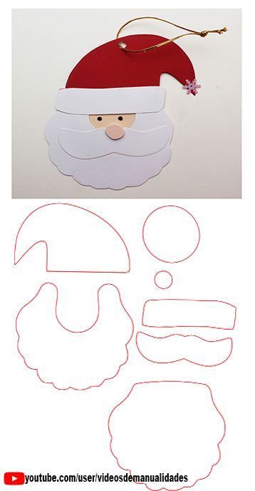 Patrones Moldes De Santa Claus En Fieltro Para Imprimir How To Make Santa Claus Crafts, Santa Claus Manualidades, Santa Claus Craft, Santa Claus Diy, Santa Claus Crafts, Santa Claus Ornaments, Diy Felt Christmas Ornaments, Santa Crafts, Felt Crafts Christmas