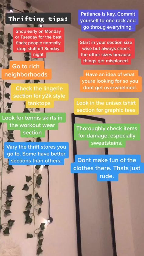 Thrift Tips, Thrifting Tips, Teen Advice, Girl Advice, Baddie Tips, Things To Do When Bored, Teen Life Hacks, Everyday Hacks, Glow Up Tips