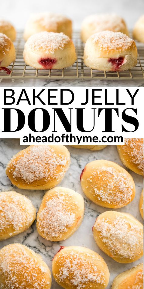 Jelly Donuts Recipe, Jelly Donuts, Strawberry Filled Donuts, Jam Donut, Doughnut Recipe Easy, Donut Filling, Jelly Doughnuts, Homemade Donuts Recipe, Homemade Doughnuts