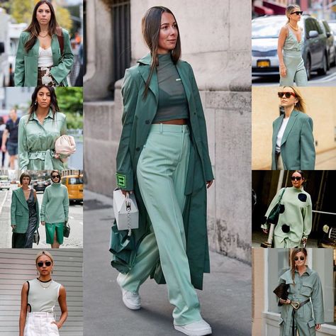 Kat J Martin on Instagram: “423| SEA GREEN. #aw19 #ss20 #fashionblog #fashion week #ootd #fashiontrend #fashionblogger #fashion #londonfashionweek #fashionstyle…” Winter Styling, Summer Leggings, Soft Winter, Green Spring, Green Outfit, Brown Girl, Seafoam Green, Sea Green, Styling Tips