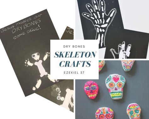 Dry Bones Skeleton Craft - Out Upon the Waters Halloween Bible Lesson, The Valley Of Dry Bones, Christian Halloween Crafts, Prophet Ezekiel, Bible Study Crafts, Valley Of Dry Bones, Toddler Sunday School, Skeleton Craft, Ezekiel 37