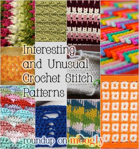 Unusual crochet stitches Unusual Crochet, Crochet Stitch Patterns, Knitted Patterns, Crochet Knit Stitches, Crochet Hexagon, Crochet Books, Crochet Stitches Tutorial, Crochet Instructions, Crochet Stitches Patterns