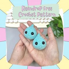 raindrop free crochet pattern Crochet Cloud With Raindrops, Raindrop Crochet Pattern, Crochet Raindrops Free Pattern, Crochet Rain Drop Pattern Free, Crochet Rabbit Free Pattern, Crochet Furniture, Crochet Stuffies, Crochet Keychains, Crochet Rabbit