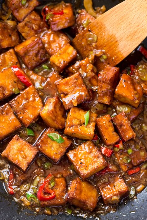 Black Pepper Tofu, Pepper Tofu, Lazy Cat Kitchen, Cat Kitchen, Meat Food, Mapo Tofu, Tofu Dishes, Baked Tofu, Lazy Cat