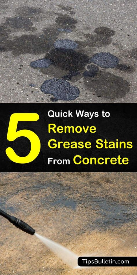 Remove Oil From Concrete, Remove Grease Stain, Concrete Cleaner, Grease Remover, Clean Concrete, Remove Oil Stains, Deep Cleaning Hacks, Kitty Litter, Washing Soda