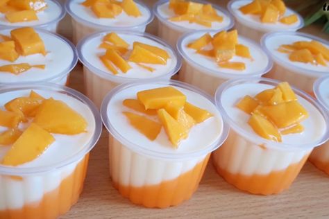 Puding Mangga, Pudding Cups, Easy Cake Decorating, Dessert Cups, Disposable Tableware, Easy Cake, Mini Cheesecake, Appetizer Recipes, Food Grade