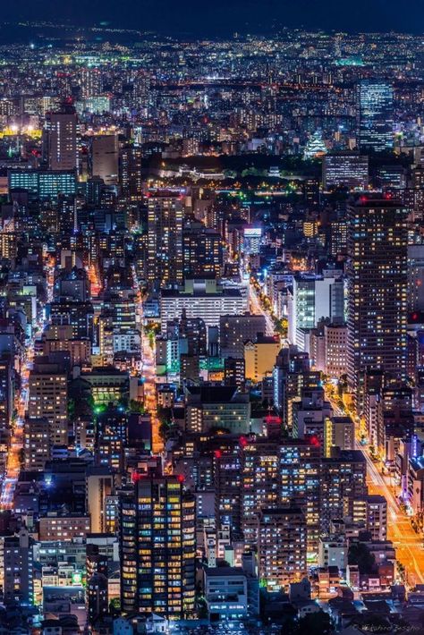 Birds Eye Views That Will Leave You Breathless ... Japanese Cityscape, The City At Night, Colorful Buildings, City At Night, Night View, Osaka Japan, City Break, Night City, Birds Eye View