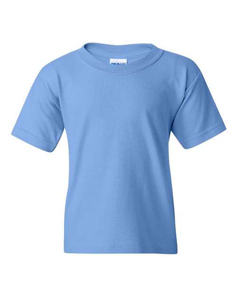 Gildan 5000B - Heavy Cotton™ Youth T-Shirt Baby Blue Shirt, Blank Apparel, Blue Daisy, Great T Shirts, Colour List, Neon Colors, Carolina Blue, Orange And Purple, Blue Shirt